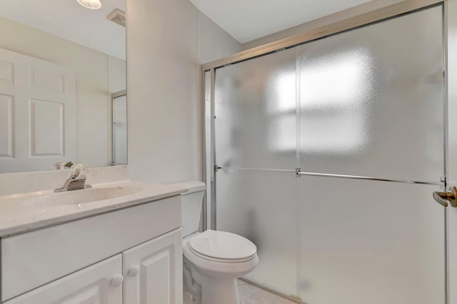 6661 Sherbrook Dr, Boynton Beach, FL 33437 - bathroom with vanity, a stall shower, and tile patterned flooring