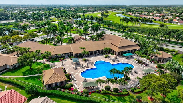 6661 Sherbrook Dr, Boynton Beach, FL 33437 - aerial view of residential area with a large body of water and a pool