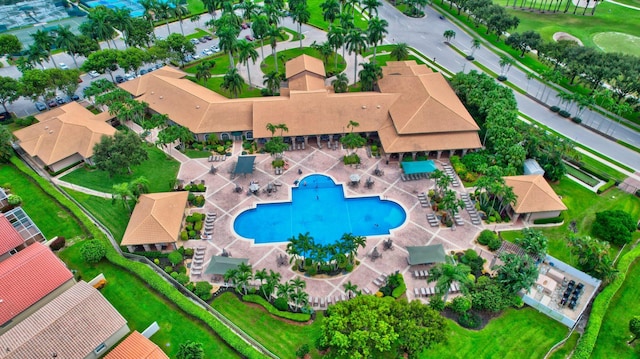 6661 Sherbrook Dr, Boynton Beach, FL 33437 - aerial view of property and surrounding area featuring a pool area