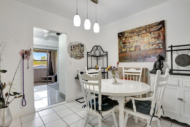 461 NW 76th Ave Unit 205, Margate, FL 33063 - dining space with light tile patterned flooring and a ceiling fan