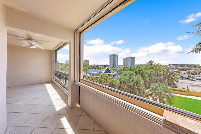 1036 US Highway 1 Unit 318, North Palm Beach, FL 33408 - balcony featuring a city view and a ceiling fan