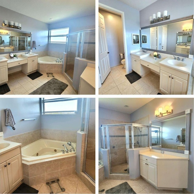 2247 SW Cape Cod Dr, Port Saint Lucie, FL 34953 - full bath featuring tile patterned floors, two vanities, and a tub with jets