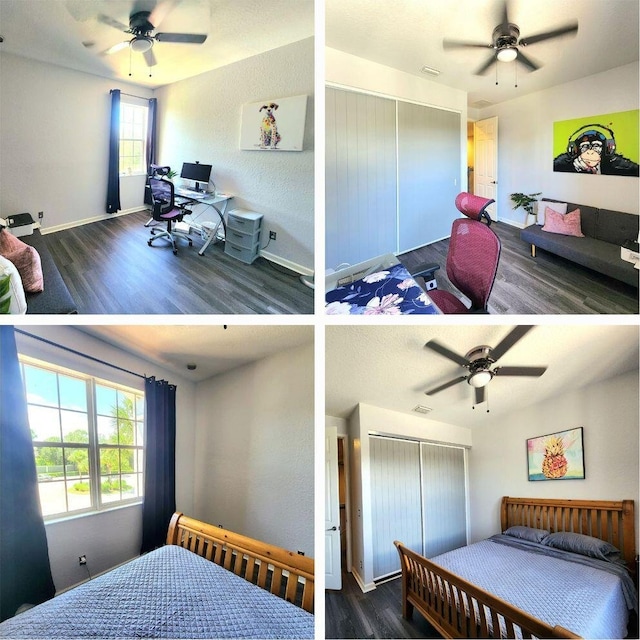 2247 SW Cape Cod Dr, Port Saint Lucie, FL 34953 - bedroom with wood finished floors, a closet, and a ceiling fan