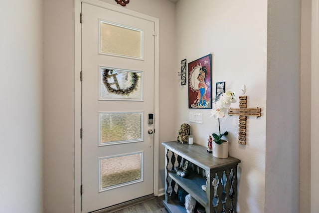 1123 Sugarwood St, Davenport, FL 33837 - doorway to outside featuring wood finished floors