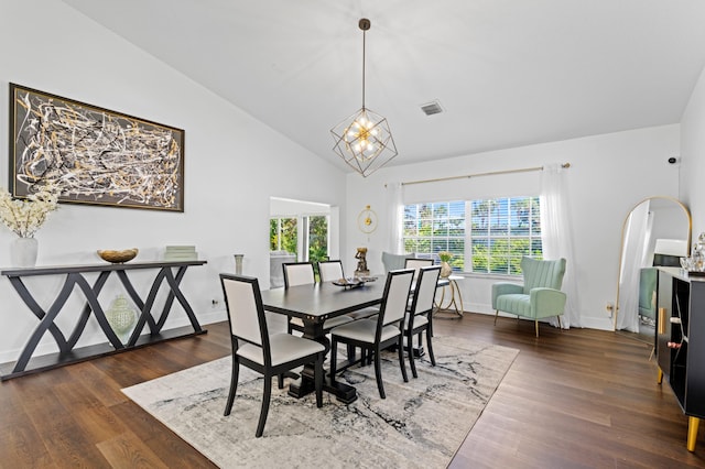 5160 Sabal Gardens Ln Unit 1, Boca Raton, FL 33487 - dining space with arched walkways, wood finished floors, a chandelier, and high vaulted ceiling