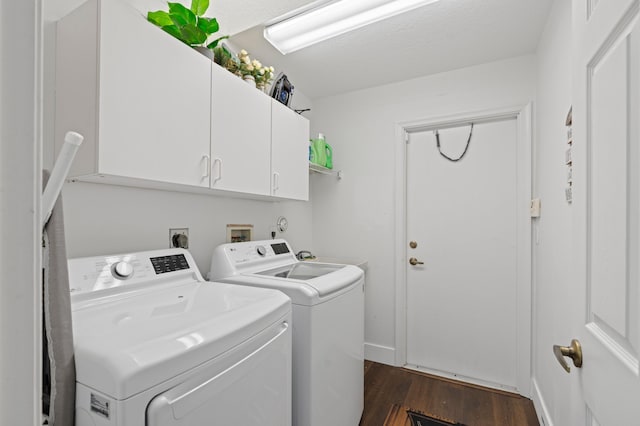 5160 Sabal Gardens Ln Unit 1, Boca Raton, FL 33487 - laundry area featuring cabinet space, separate washer and dryer, and dark wood-type flooring
