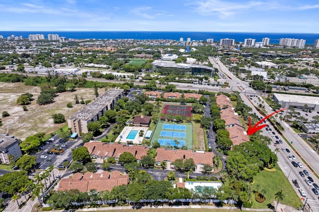 5160 Sabal Gardens Ln Unit 1, Boca Raton, FL 33487 - aerial view of property's location featuring nearby urban area and a large body of water