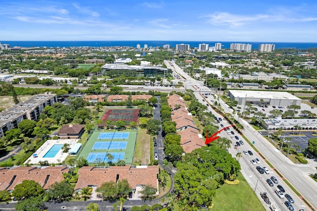 5160 Sabal Gardens Ln Unit 1, Boca Raton, FL 33487 - aerial view of property and surrounding area featuring nearby urban area and a large body of water