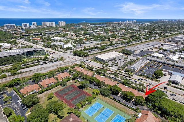 5160 Sabal Gardens Ln Unit 1, Boca Raton, FL 33487 - aerial view of property and surrounding area with a nearby body of water and nearby urban area