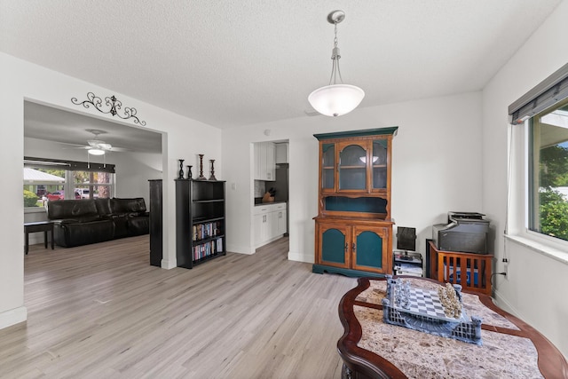1144 NW 12th Ter, Stuart, FL 34994 - living room featuring healthy amount of natural light, light wood-style flooring, and a ceiling fan