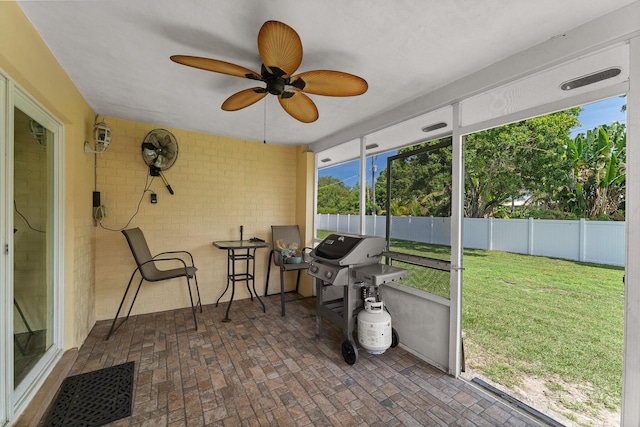 1144 NW 12th Ter, Stuart, FL 34994 - sunroom with ceiling fan