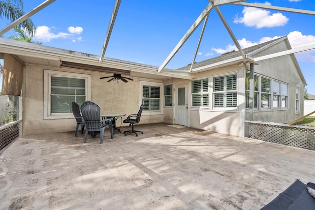 468 SW Prado Ave, Port Saint Lucie, FL 34983 - sunroom with a ceiling fan, lofted ceiling, and outdoor dining area