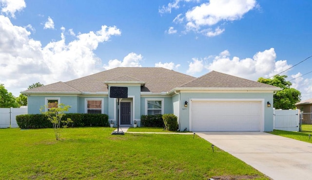5371 NW Almond Ave, Port Saint Lucie, FL 34986 - single story home with an attached garage, stucco siding, driveway, and a gate