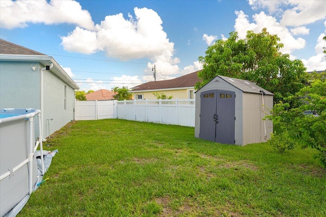 5371 NW Almond Ave, Port Saint Lucie, FL 34986 - fenced backyard with a storage unit