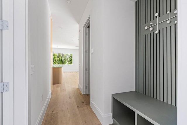 471 NW 9th St, Boca Raton, FL 33432 - mudroom featuring light wood-style floors and baseboards