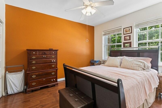315 Spruce St, Boynton Beach, FL 33426 - bedroom with dark wood finished floors and ceiling fan