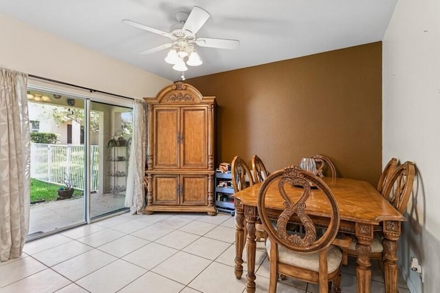 315 Spruce St, Boynton Beach, FL 33426 - dining space with light tile patterned floors and a ceiling fan