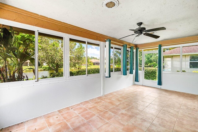 145 Waterway Rd, Royal Palm Beach, FL 33411 - unfurnished sunroom with a ceiling fan and healthy amount of natural light