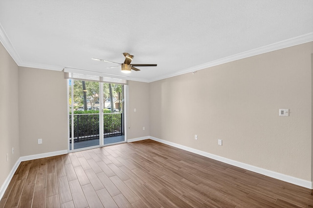 15155 Michelangelo Blvd Unit 103, Delray Beach, FL 33446 - unfurnished room with ceiling fan, dark wood-type flooring, and ornamental molding