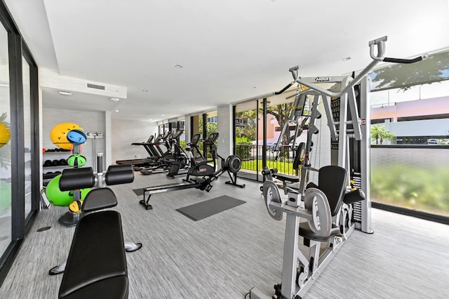 899 Jeffery St Unit 208, Boca Raton, FL 33487 - workout area featuring expansive windows