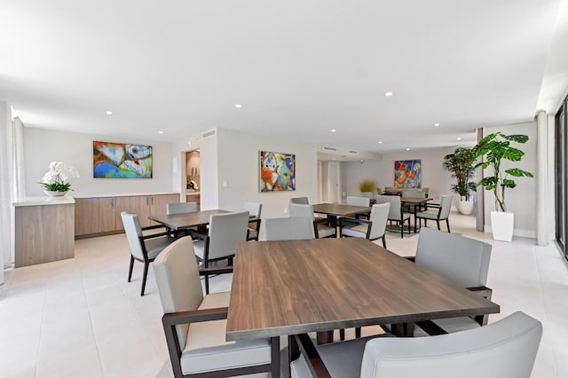 899 Jeffery St Unit 208, Boca Raton, FL 33487 - dining space with light tile patterned flooring and recessed lighting