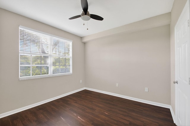 15045 Michelangelo Blvd Unit 104, Delray Beach, FL 33446 - empty room with ceiling fan and dark wood finished floors