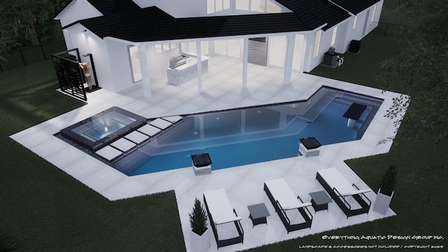 6189 Woodcutter Ct, Palm Beach Gardens, FL 33418 - view of pool with grilling area