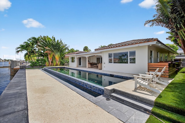 1921 W Terra Mar Dr, Lauderdale By The Sea, FL 33062 - rear view of house featuring a patio area, stucco siding, and a tiled roof