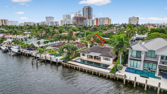 1921 W Terra Mar Dr, Lauderdale By The Sea, FL 33062 - view of urban area with a nearby body of water and a pool area