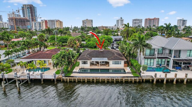 1921 W Terra Mar Dr, Lauderdale By The Sea, FL 33062 - aerial view of property and surrounding area featuring a large body of water