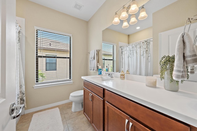 2366 Byron St, Palm Springs, FL 33406 - full bath with vanity, a chandelier, tile patterned floors, and curtained shower