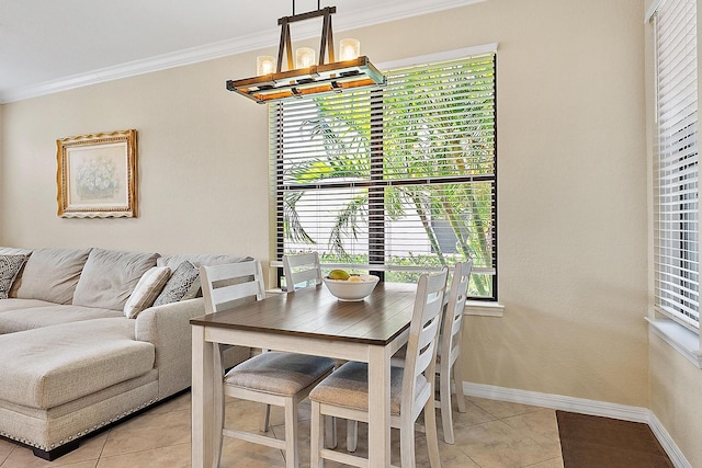 2366 Byron St, Palm Springs, FL 33406 - dining room with healthy amount of natural light, crown molding, and light tile patterned floors