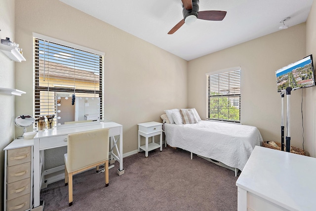 2366 Byron St, Palm Springs, FL 33406 - bedroom featuring carpet, an office area, and a ceiling fan