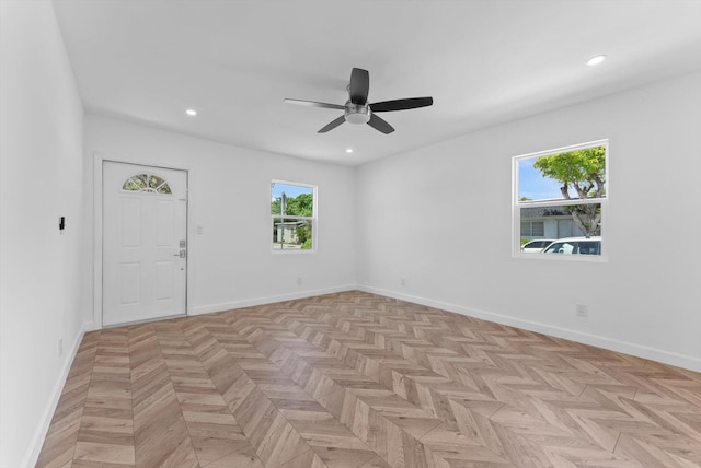 1420 Lake Ave, Lake Worth Beach, FL 33460 - spare room with plenty of natural light, ceiling fan, and recessed lighting