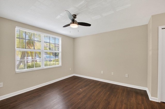 15035 Michelangelo Blvd Unit 105, Delray Beach, FL 33446 - empty room with dark wood finished floors and ceiling fan