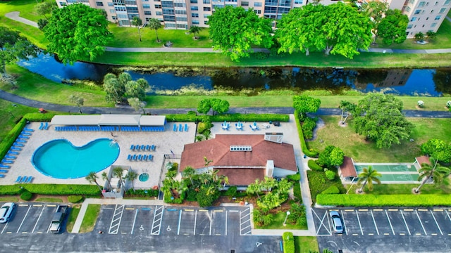 14425 Strathmore Ln Unit 404, Delray Beach, FL 33446 - drone / aerial view of apartment complex and a nearby body of water