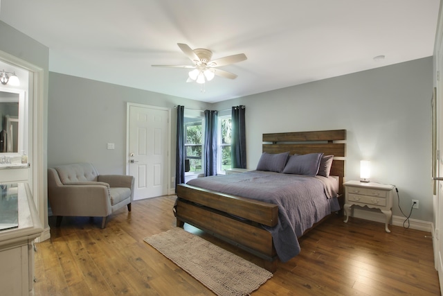 9155 SE Athena St, Hobe Sound, FL 33455 - bedroom featuring wood-type flooring and ceiling fan