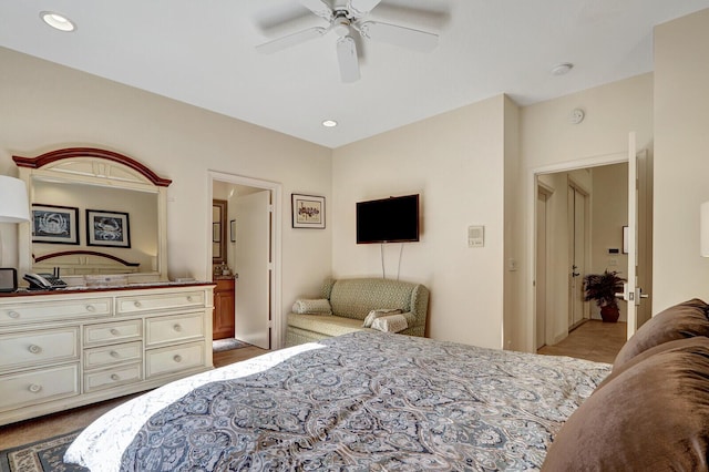 13308 Verdun Dr, Palm Beach Gardens, FL 33410 - bedroom featuring ceiling fan and recessed lighting