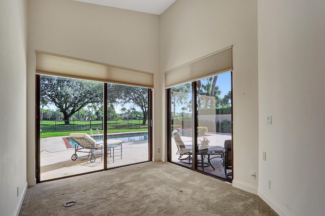 13308 Verdun Dr, Palm Beach Gardens, FL 33410 - unfurnished room featuring carpet floors, plenty of natural light, and a high ceiling