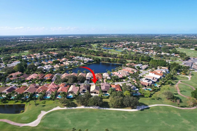 13308 Verdun Dr, Palm Beach Gardens, FL 33410 - aerial overview of property's location featuring nearby suburban area, a local golf course, and a nearby body of water