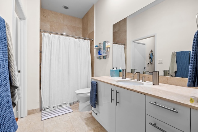 550 Okeechobee Blvd Unit 114, West Palm Beach, FL 33401 - bathroom with vanity, a shower with curtain, and tile patterned flooring