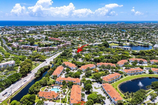 1000 Crystal Way Unit J, Delray Beach, FL 33444 - aerial view of property's location with a large body of water