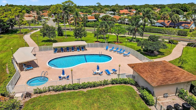 3010 NW 12th St Unit D, Delray Beach, FL 33445 - community pool with a patio area, a residential view, and a community hot tub