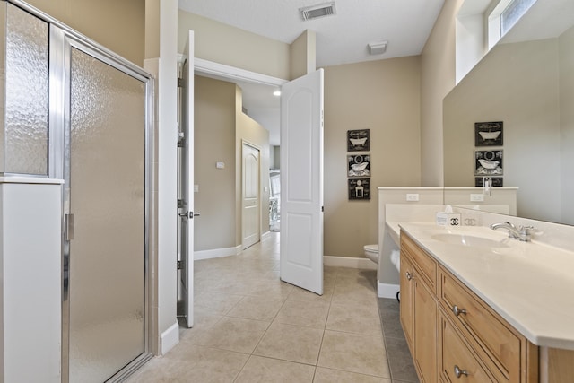 801 SW Classico Ct, Port Saint Lucie, FL 34986 - full bathroom featuring vanity, a stall shower, and tile patterned floors