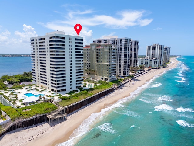 5280 N Ocean Dr Unit 3B, Singer Island, FL 33404 - drone / aerial view of waterfront with a beach