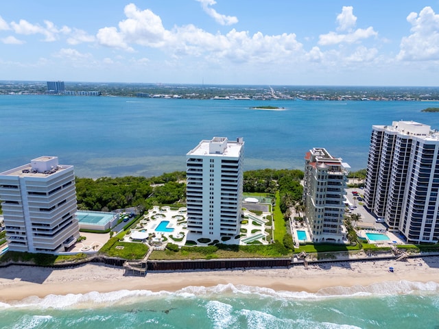 5280 N Ocean Dr Unit 3B, Singer Island, FL 33404 - aerial view of expansive beach and a pool area