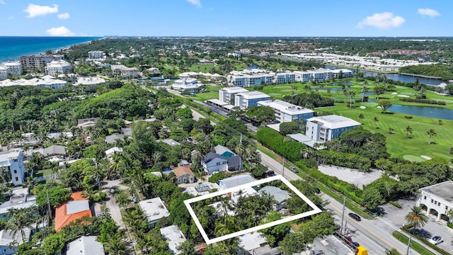 4621 N Ocean Blvd, Boynton Beach, FL 33435 - aerial overview of property's location with a nearby body of water and property boundaries highlighted