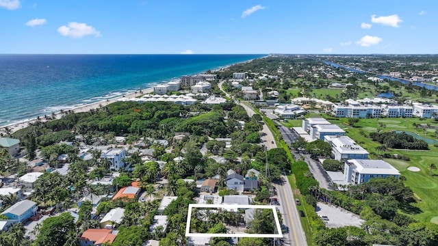 4621 N Ocean Blvd, Boynton Beach, FL 33435 - aerial view of property's location with a nearby body of water, property parcel outlined, and nearby suburban area