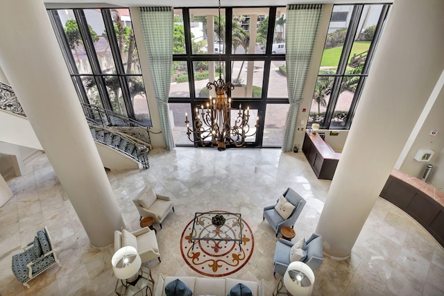 4000 N Ocean Dr Unit 204, Singer Island, FL 33404 - foyer entrance with a chandelier