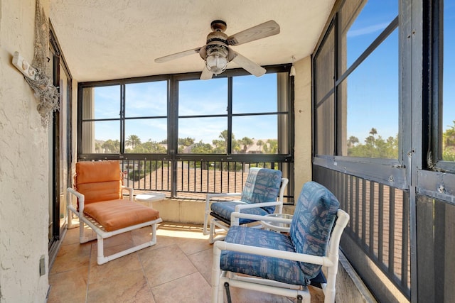 2400 S Ocean Dr Unit 4223, Fort Pierce, FL 34949 - sunroom / solarium featuring a ceiling fan